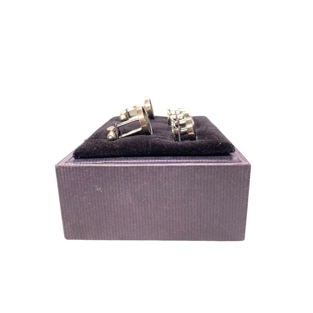 Men's Pronto Uomo Cufflink & Stud Set - Black/Silver - Men’s Warehouse M24298801
